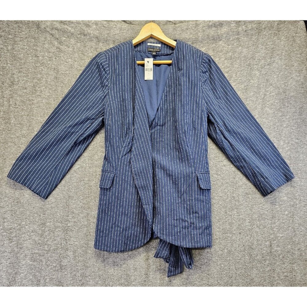 Lane Bryant Blazer Womens Size 12 Navy Blue White Striped The Bryant Blazer NWT